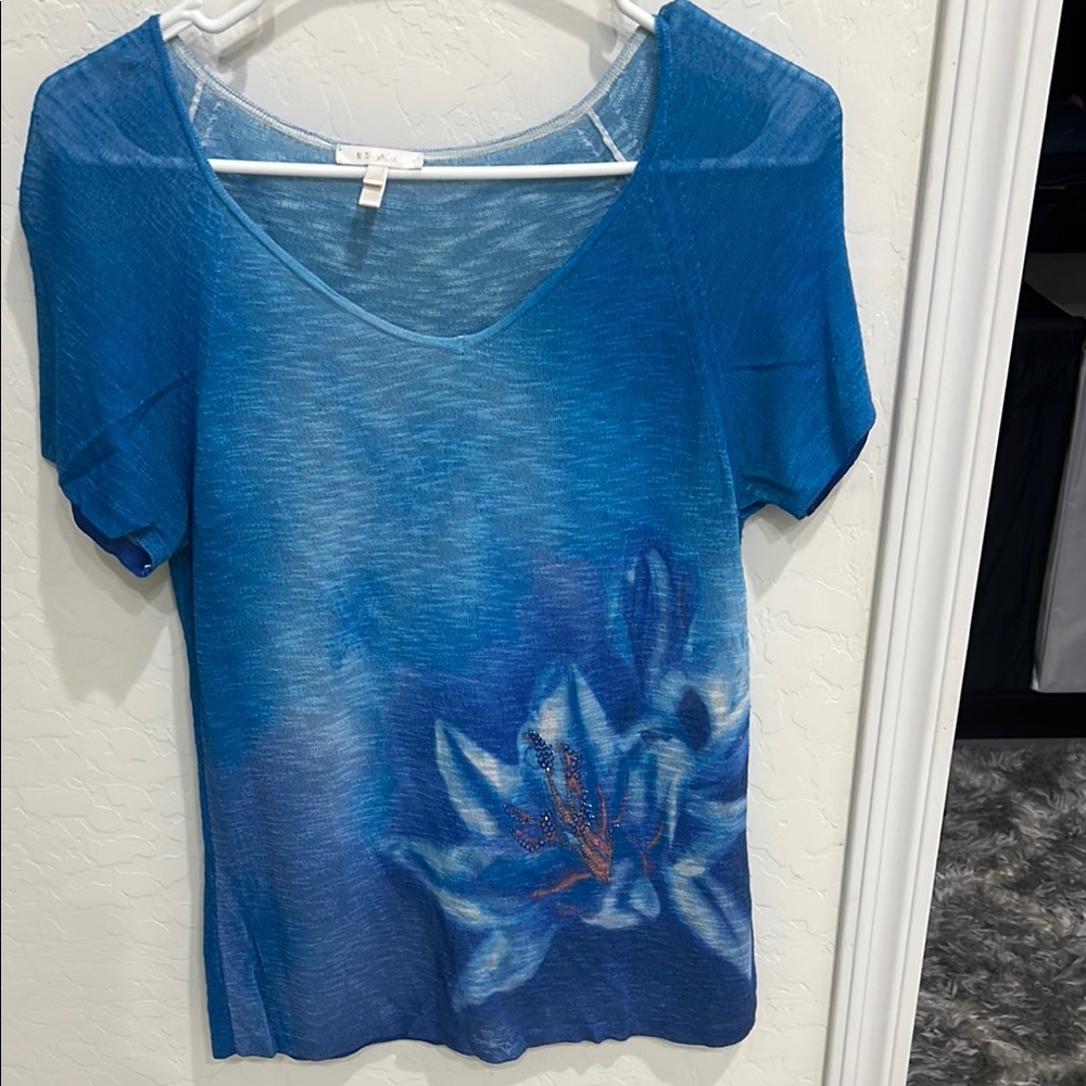 Blue Floral Women's Top